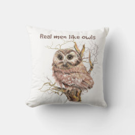 Echte waterverf Mannen zoals Humor Bird Quote Kussen