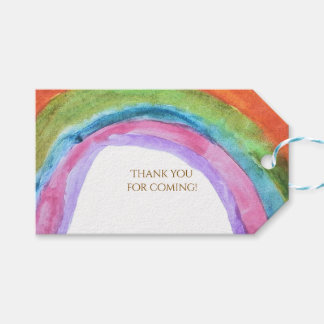 Echte waterverf regenboog verjaardagscadeau voor k cadeaulabel