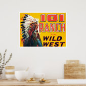 Echte Wild West Show, 1910. Oude reclame Poster (Keuken)