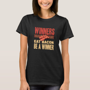 Echte winnaars eten Bacon Enthusiast Pork Grilling T-shirt