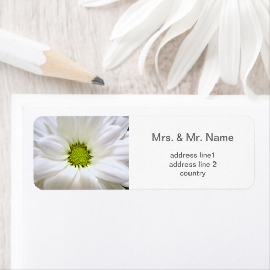 echte witte dagbloem bruiloft etiket (Insitu)