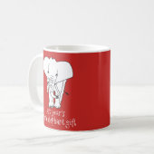 Echte Witte Olifant Kerstcadeau Grappig Koffiemok (Voorkant links)