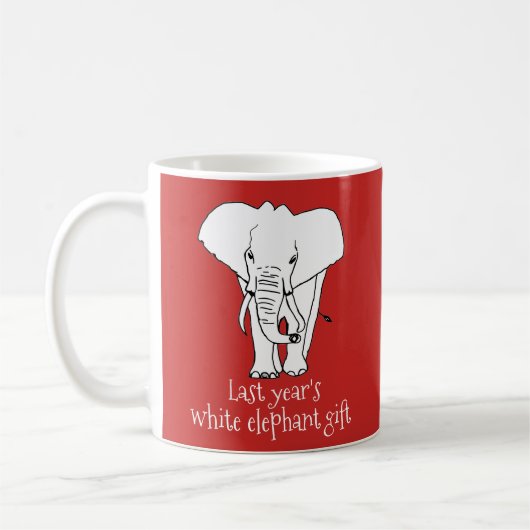 Echte Witte Olifant Kerstcadeau Grappig Koffiemok (Links)