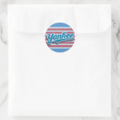 Echte Yankee - blauw/strepen) Ronde Sticker (Tas)