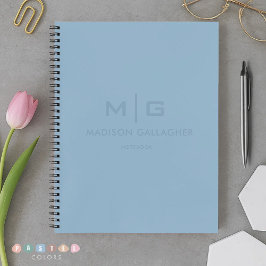 Echte zachte lucht lichte pastel babyblauwe kleur notitieboek