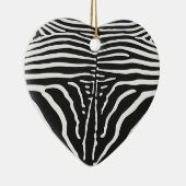 Echte zebra huid print - zwart witte streep keramisch ornament (Rechts)