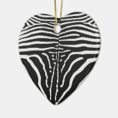 Echte zebra huid print - zwart witte streep keramisch ornament (Links)