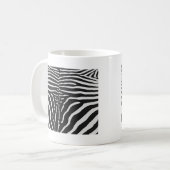 Echte zebra huid print - zwart witte streep koffiemok (Voorkant links)