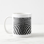 Echte zebra huid print - zwart witte streep koffiemok (Links)