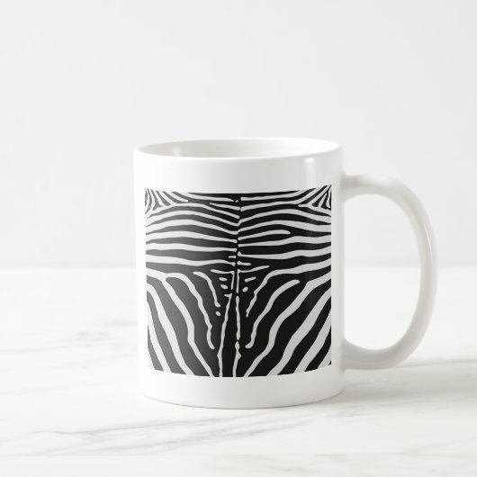 Echte zebra huid print - zwart witte streep koffiemok (Rechts)