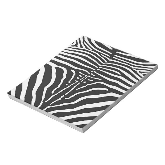 Echte zebra huid print - zwart witte streep notitieblok (Linkerzijde)