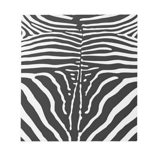 Echte zebra huid print - zwart witte streep notitieblok (Voorkant)
