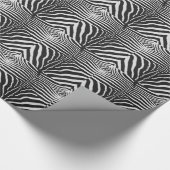 Echte zebra huidprint - zwart witte streep cadeaupapier (Hoek)