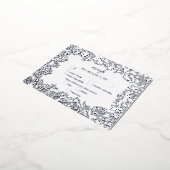 Echte Zilveren Folie Bloemen Botanische Huwelijk R Folie Uitnodiging Briefkaart (Gedraaid)