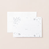 Echte Zilveren Folie Bloemen Trouwplaats Kaart (Voorkant met envelop)