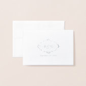 Echte zilveren folie krans Elegante bruiloft plaat Folie Kaarten (Met envelop)