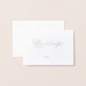 Echte Zilveren Folie Luxe Trouwplaats Kaart (Voorkant met envelop)