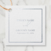 Echte Zilveren Folie Moderne Witte Huwelijk Bedankjes Labels (Voorkant)