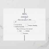 Echte zilveren folie Monogram bruiloft RSVP Folie Uitnodiging Briefkaart (Voorkant)