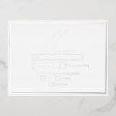 Echte Zilveren Folie Wit & Zilveren Huwelijk RSVP Folie Uitnodiging Briefkaart (Voorkant)