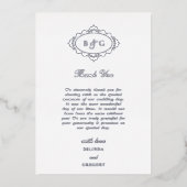 Echte zilveren folie witte bruiloft bedankkaart folie uitnodiging (Voorkant)