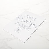 Echte zilveren folie witte bruiloft dank u folie uitnodiging (Gedraaid)