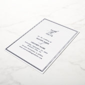 Echte Zilveren Folie Witte Huwelijk Save The Date Folie Uitnodiging (Gedraaid)