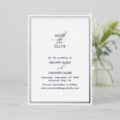 Echte Zilveren Folie Witte Huwelijk Save The Date Folie Uitnodiging (Staand Voorkant)