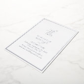 Echte Zilveren Folie Witte Huwelijk Save The Date Uitnodiging (Gedraaid)