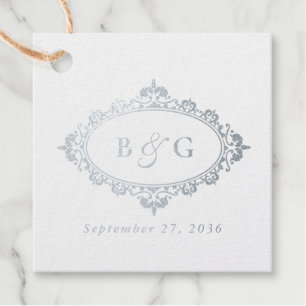 Echte zilveren foliekrans Elegante metalen bruilof Bedankjes Labels