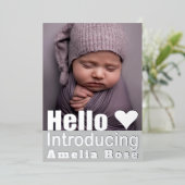 Echte Zilveren Fotocollage Hallo Baby Aankondiging (Staand Voorkant)