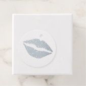 Echte Zilveren Lippen Folie Favor Labels (Met doos)