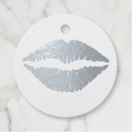 Echte Zilveren Lippen Folie Favor Tags