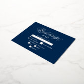 Echte zilverfolie Elegante Luxe Blauwe bruiloft RS Folie Uitnodiging Briefkaart (Gedraaid)