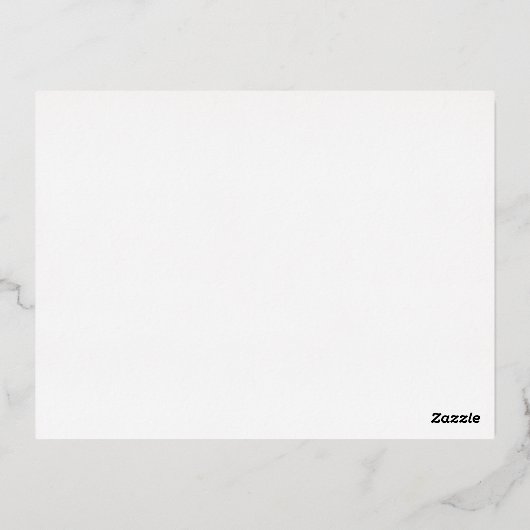 Echte zilverfolie Elegante luxe witte bruiloft RSV Folie Uitnodiging Briefkaart (Achterkant)