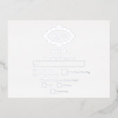 Echte zilverfolie krans witte trouw-RSVP Folie Uitnodiging Briefkaart (Voorkant)