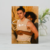 Echte zilverfolie modern Save the Date Folie Uitnodiging (Staand Voorkant)