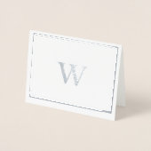 Echte zilverfolie monogram briefkaarten (Voorkant)