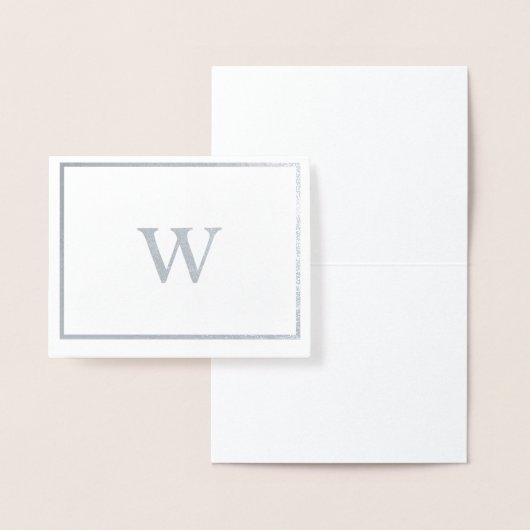Echte zilverfolie monogram briefkaarten (Display)