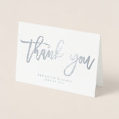 Echte Zilverfolie Trouw Dankkaart Wit Folie Kaarten (Voorkant)