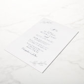 Echte zilverfolie verlaat elegante monogram bruilo folie uitnodiging (Gedraaid)