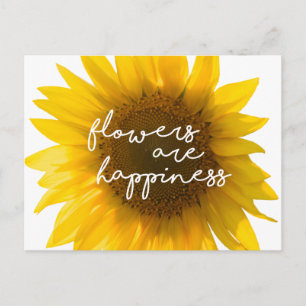 Echte Zonnebloem Foto Veld Bloemen Zijn Geluk Briefkaart