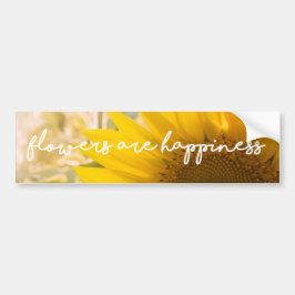 Echte Zonnebloem Foto Veld Bloemen Zijn Geluk Bumpersticker