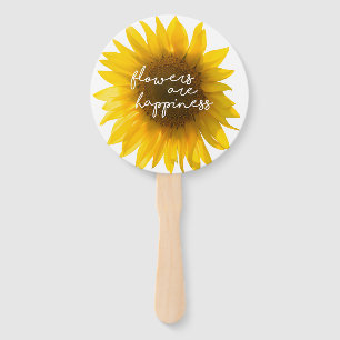 Echte Zonnebloem Foto Veld Bloemen Zijn Geluk Handwaaier