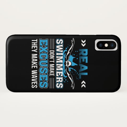 Echte zwemmer maakt geen excuus die ze maken. Case-Mate iPhone case (Achterkant (horizontaal))