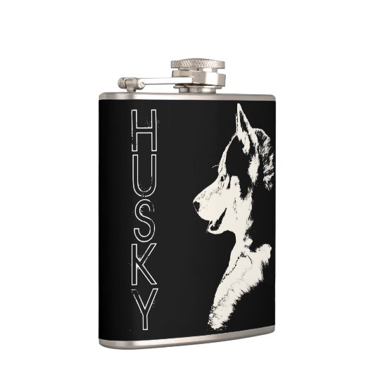 Echterlenmeyer Aangepaste siberiaanse Husky Drink  Heupfles (Rechts)