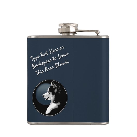 Echterlenmeyer Aangepaste siberiaanse Husky Drink Heupfles (Achterkant)