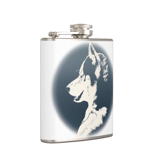 Echterlenmeyer Aangepaste siberiaanse Husky Drink Heupfles (Rechts)