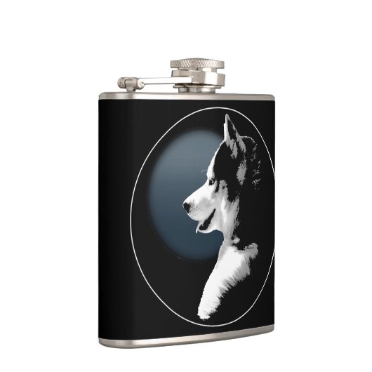 Echterlenmeyer Aangepaste siberiaanse Husky Drink  Heupfles (Rechts)