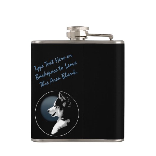 Echterlenmeyer Aangepaste siberiaanse Husky Drink  Heupfles (Achterkant)